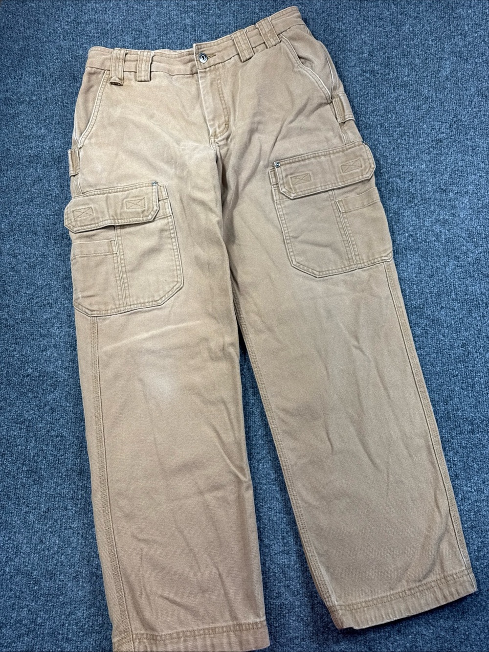 Duluth Trading Co Cargo Pants Mens 34x32 Tan Flex Fire Hose Workwear Utility